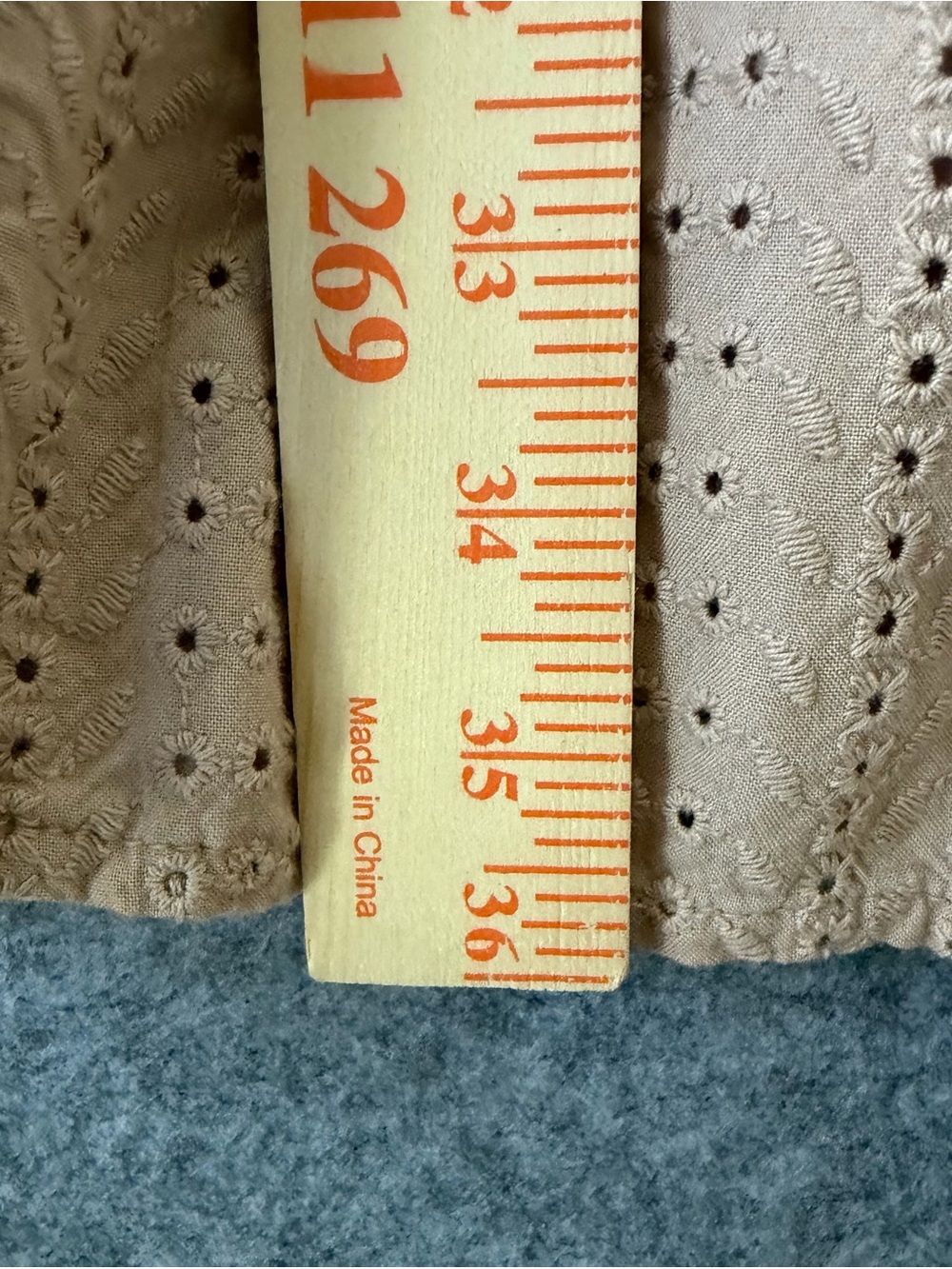 Tiered Eyelet Sundress in Pink Beige - Women Size Large - Picture 8 of 8